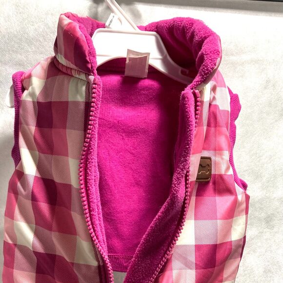 Pretty in Pink Dog Puffer Quilted Jacket Zippered  Pink Whited Checkered Medium - Picture 2 of 10